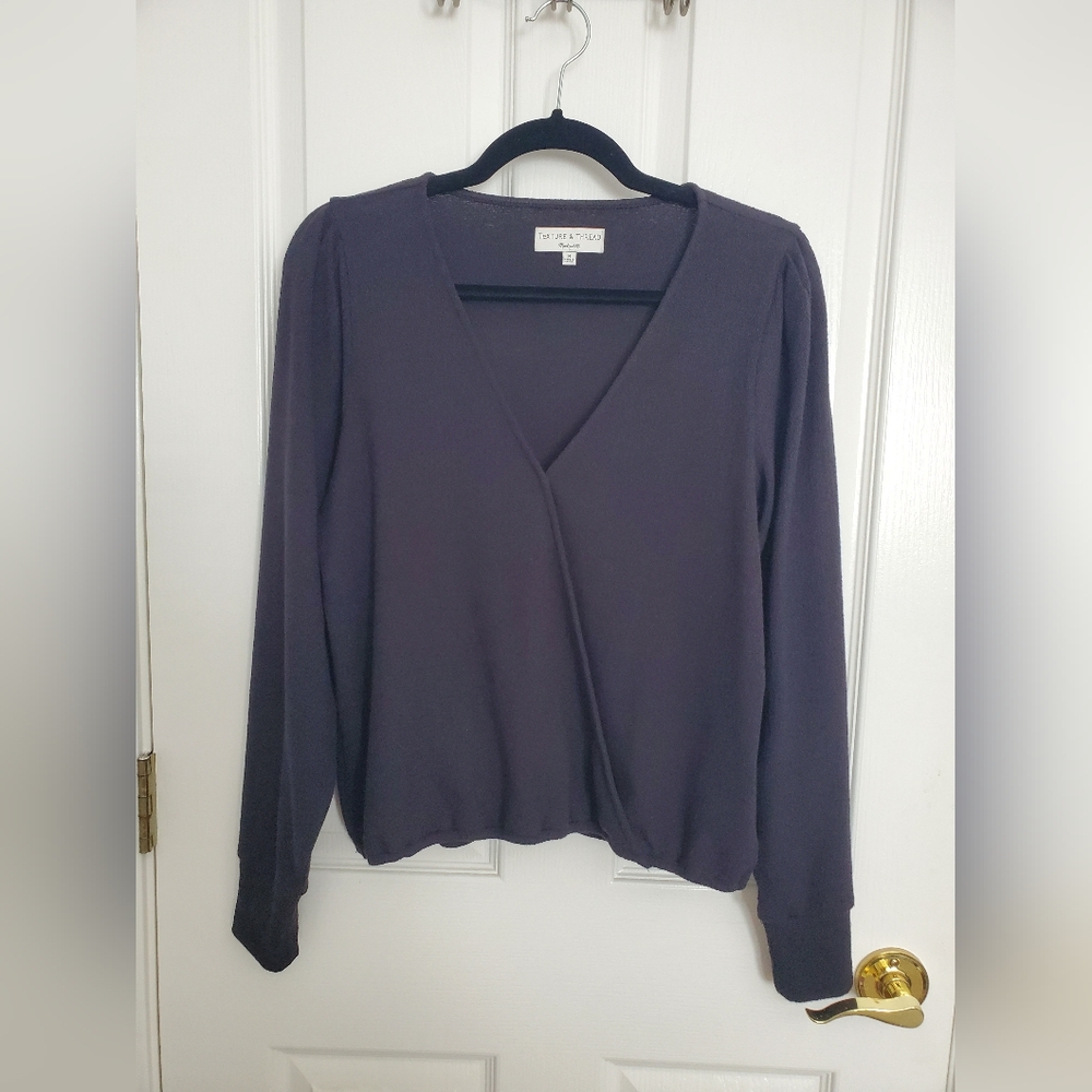 Madewell Black Cross Front Top With Modesty Snap